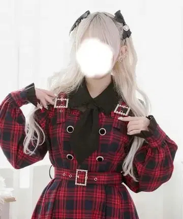 Pal elfy 파루엘피 넥타이 콤비네존 셋업 빨간색