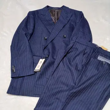 [ 새상품 ] AOYAMA 더블 셋업 네이비 스트라이프 170 A5