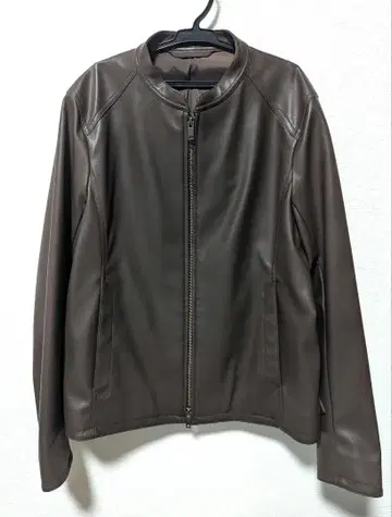 PLST 플라스테 싱글 라이더 자켓/M/인조 가죽/BR/무지