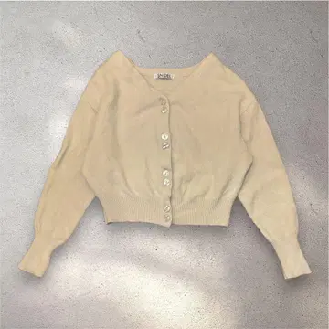 SNIDEL 폭스 혼방 포근니트 가디건 아이보리 프리 사이즈