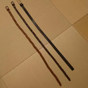 LACOSTE 천연 가죽 가죽 웨빙 벨트 3개 세트