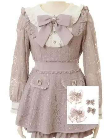 LIZ LISA 전체 레이스 셋업 & 헤어 리본 미사용