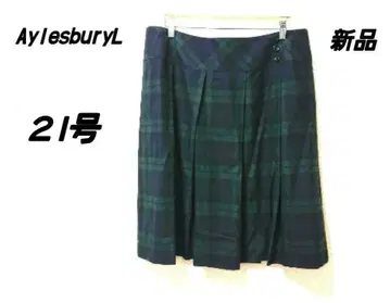 21호 택 포함 새상품 AylesburyL 그린 체크 플리츠 스커트