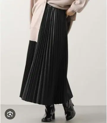 인조 가죽 플리츠 스커트