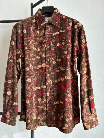 [레어/90s] 폴스미스 이탈리아제 고급 원단 사용 꽃무늬 울 셔츠 M