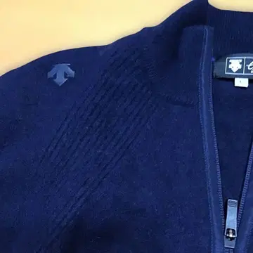 데상트 골프 풀 집업 스웨터 다크 블루 L