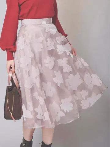 [ 새상품 ] 31 Sons de mode 플로키 꽃무늬 플레어 스커트