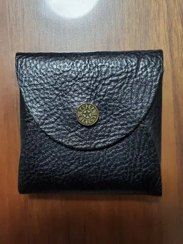 야자와 에이요시 블랙 가죽 코인 케이스 버튼 부착