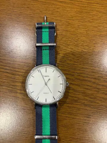 TIMEX 쿼츠 손목시계 화이트/네이비/그린