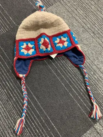 새상품 네팔제 울100% 귀마개 니트 모자 비니 L 빈티지