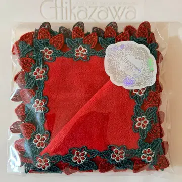 친택 레이스 새상품 봄딸기 시즌 타월 손수건 딸기 이치고