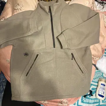 90s vans 플리스 하프 지퍼 자켓 베이지 M 빈티지