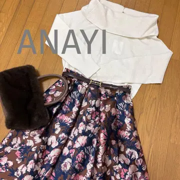 [ 새상품 ] ANAYI 플라워 프린트 플레어 스커트