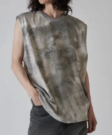 Lui's 자수 타이다이 슬리브리스 T 그레이 사이즈 1