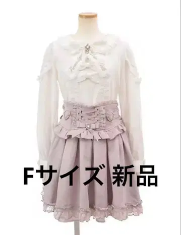 LIZ LISA 티아라 리본 리브 컷 탑 오프화이트 새상품