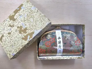 고급 니시진 비단 꽃무늬 코인 케이스 박스형