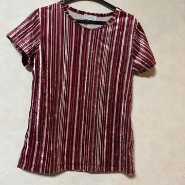 Hysterics 빨간색 스트라이프 반팔 T셔츠 벨로아 소재