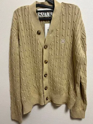 SATUR 베이지 케이블 니트 가디건