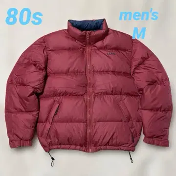 80s L.L.Bean 남성용 다운 자켓 두툼한 눕시 드로 코드 포함