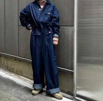 BEAMS BOY 데님 밀리터리 올인원 INDIGO