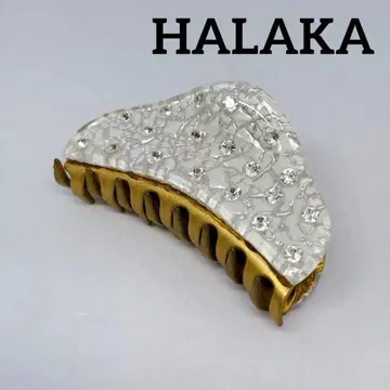 HALAKA 아라카 헤어 클립 모나크 M 화이트 x 골드