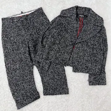 DSQUARED2 헤링본 셋업 숄카라 모헤어 린넨