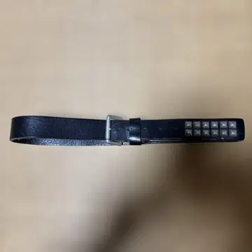 스터드 장식 블랙 가죽 벨트 블랙 펑크 록 실버 가죽