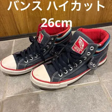 VANS 하이컷 스니커즈 네이비/레드