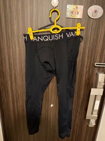 VANQUISH FITNESS 블랙 레깅스 포켓 부착 ML 세트 총 2장