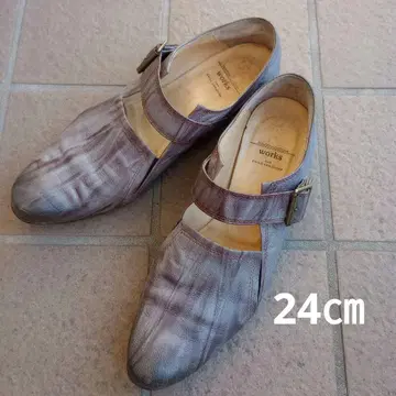 RabokigoshiWorks 브라운 가죽 스트랩 로퍼