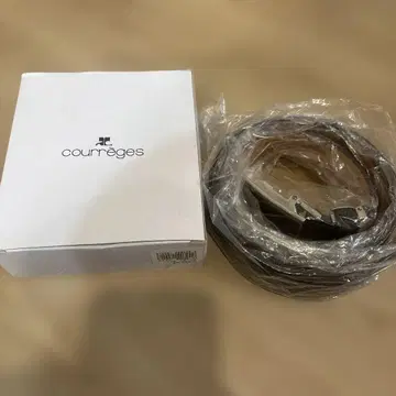 쿠레쥬 블랙 가죽 벨트 남성용