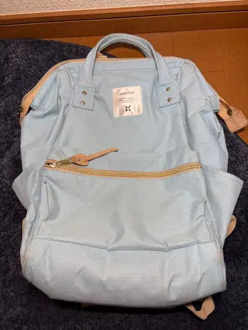 스카이블루 나일론 백팩