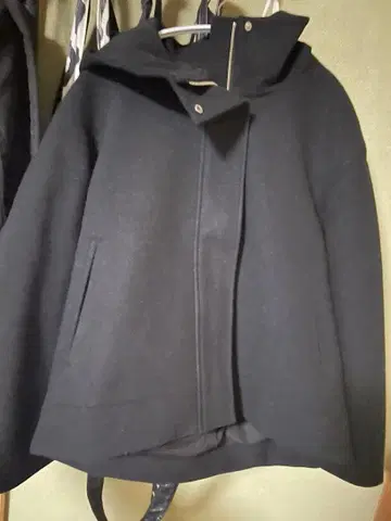 GU 후드 부착 자켓 코트 S 사이즈 블랙