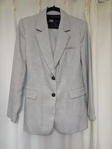 ZARA 그레이 싱글 브레스 자켓 M