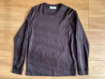 AOURE 다크 브라운 긴팔 티셔츠 롱티