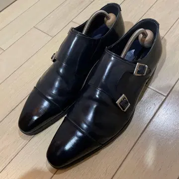 새상품급 블랙 가죽 더블 몽크 스트랩 슈즈 가죽 신발 비즈니스 슈즈