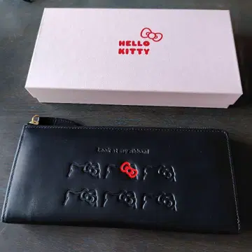 헬로키티 블랙 가죽 장지갑