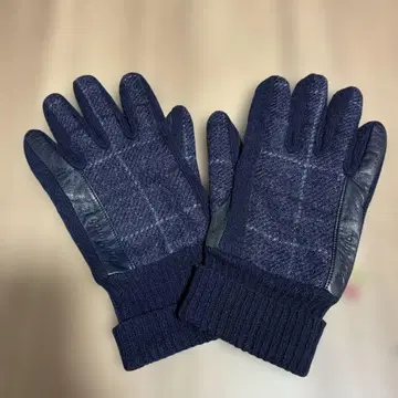 Orobianco 오로비안코 니트 플리스 가죽 장갑 네이비