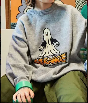 그래픽 니트 콜라보 아메카지 스트릿 구제 의류 미국