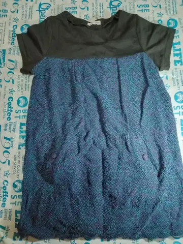 [첫 판매] Alphabets alphabet 반팔 튜닉 블랙/청보라