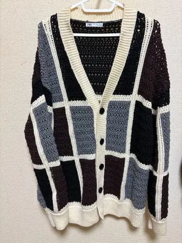 ZARA 패치워크 니트 가디건