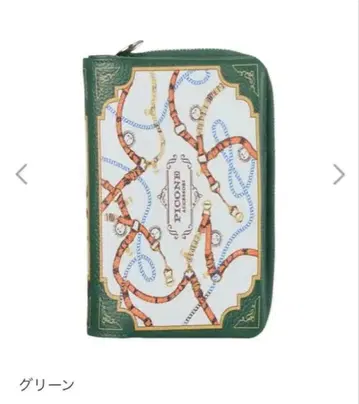 새상품 피코네 그린 체인 패턴 접이식 지갑
