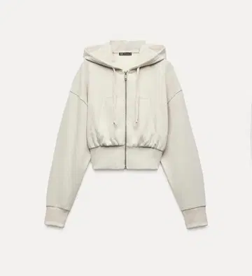 ZARA 후드 부착 후드티 숏 기장