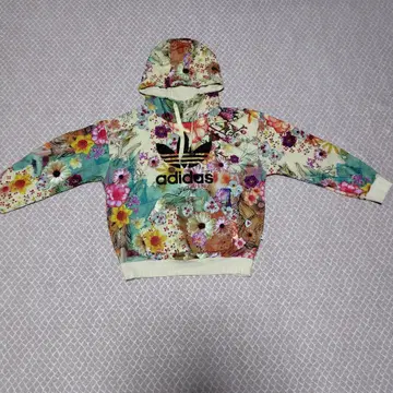 adidas 꽃무늬 후드 부착 후드티