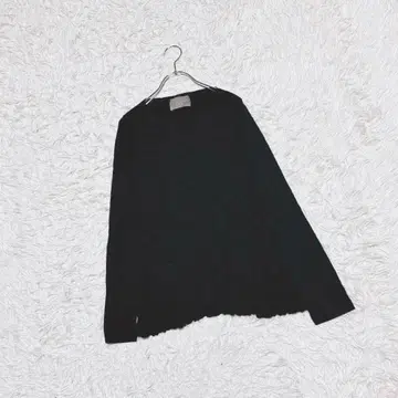 [ ZARA BASIC ] 셔링 티셔츠 (L) 주름 긴팔 블랙