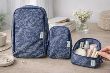 미키 패턴 파우치 3 사이즈 세트 네이비