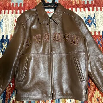 Avirex 브라운 가죽 자켓