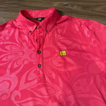 라우드마우스 남성용 피케 셔츠 빨간색 XL 샤가데릭 패턴