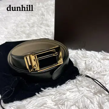 [ 미사용 ] dunhill 던힐 가죽 골드 금장 장식 벨트 남성용 블랙
