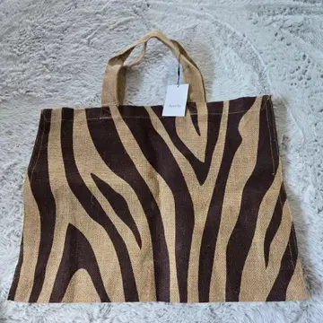Apart by 제브라 패턴 주트 토트백 미사용 새상품